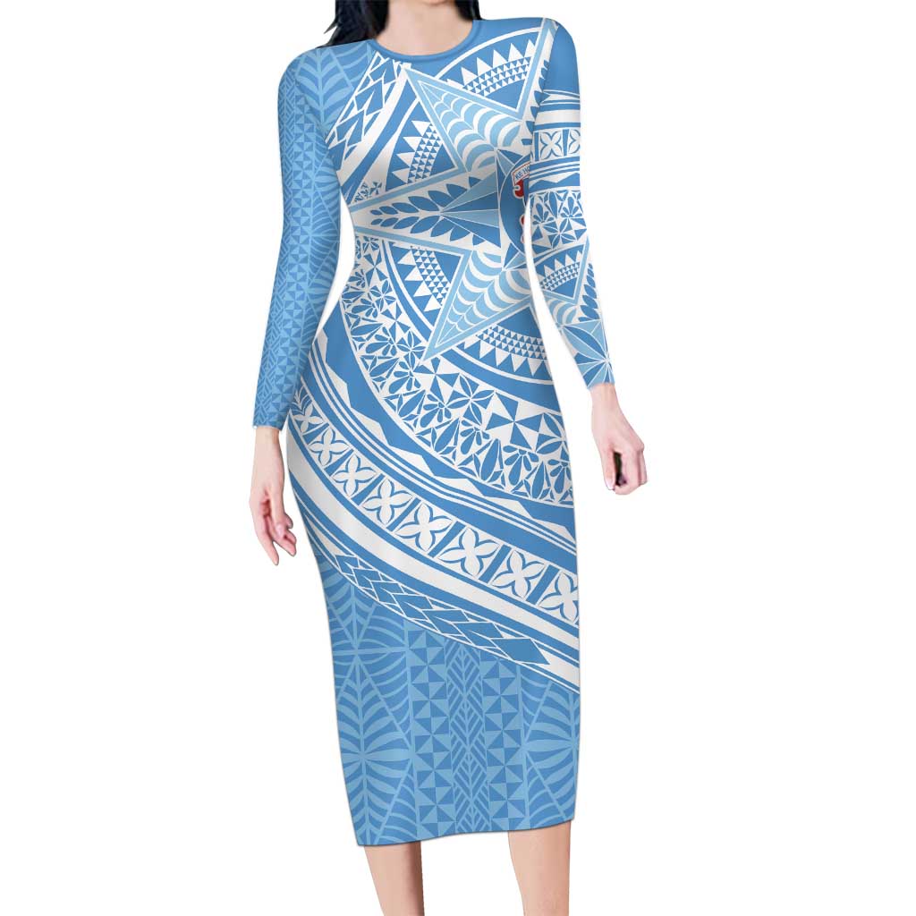 Tonga Apifo'ou Kolisi Personalized Long Sleeve Bodycon Dress Ngatu Tokelaufeletoa Motifs