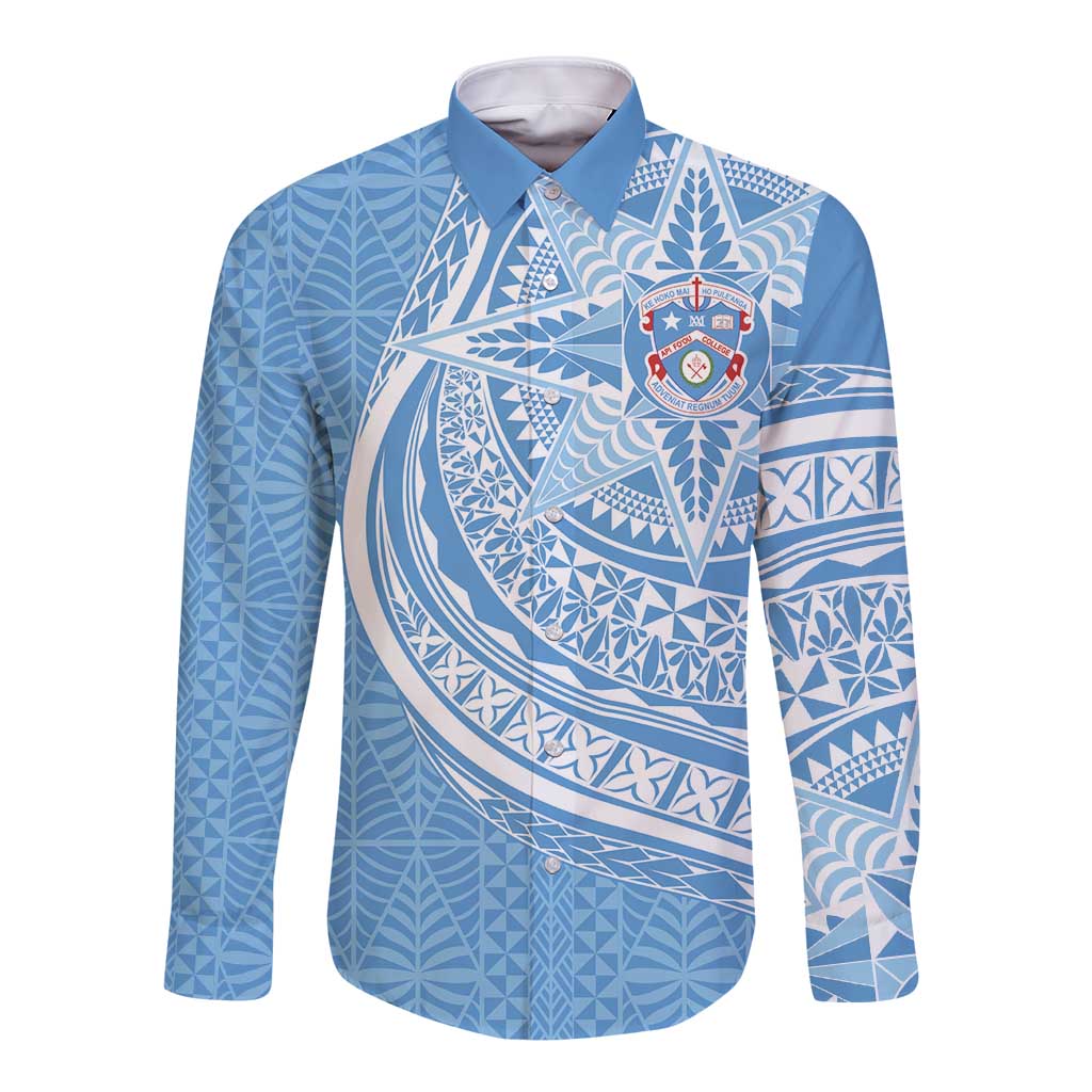 Tonga Apifo'ou Kolisi Personalized Long Sleeve Button Shirt Ngatu Tokelaufeletoa Motifs