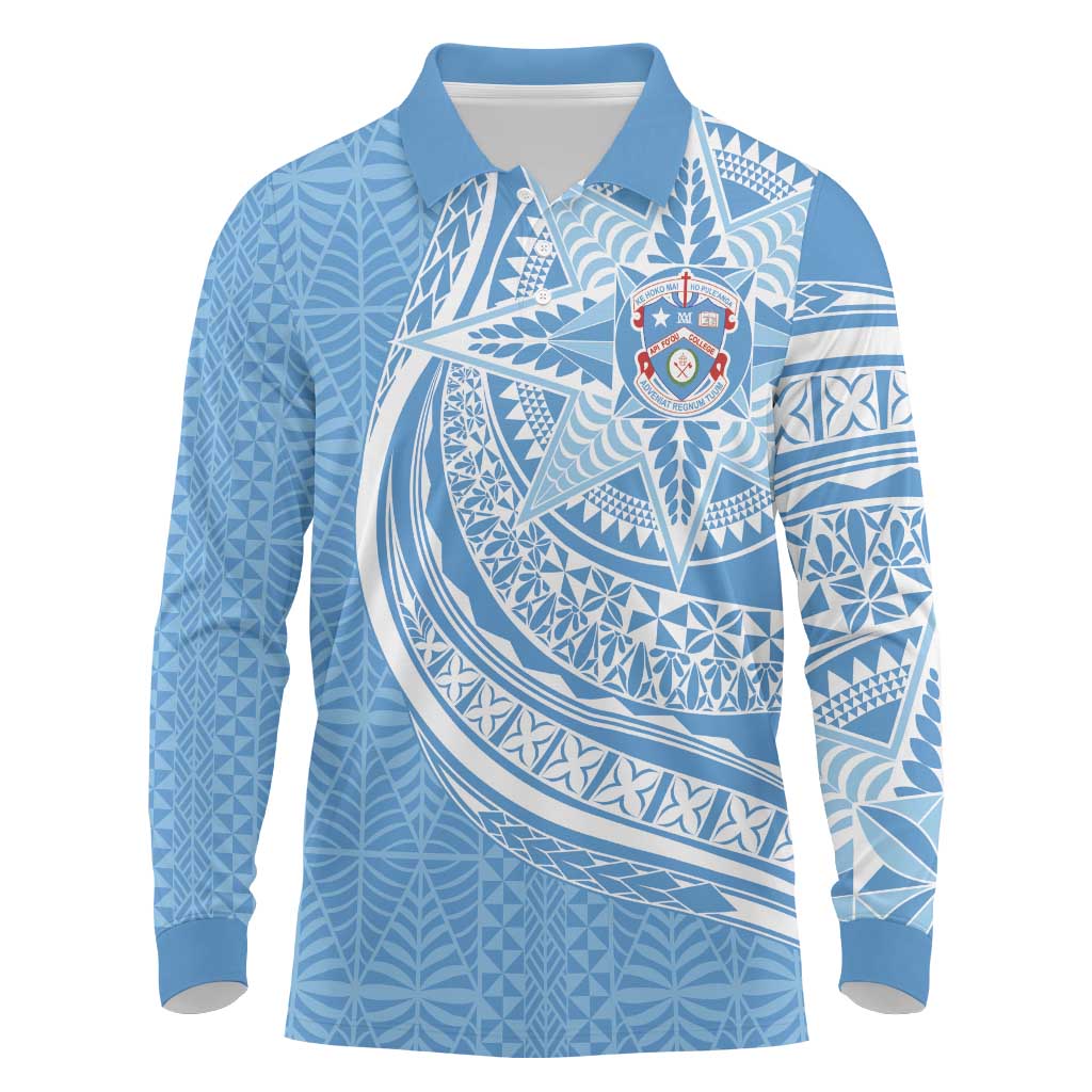 Tonga Apifo'ou Kolisi Personalized Long Sleeve Polo Shirt Ngatu Tokelaufeletoa Motifs