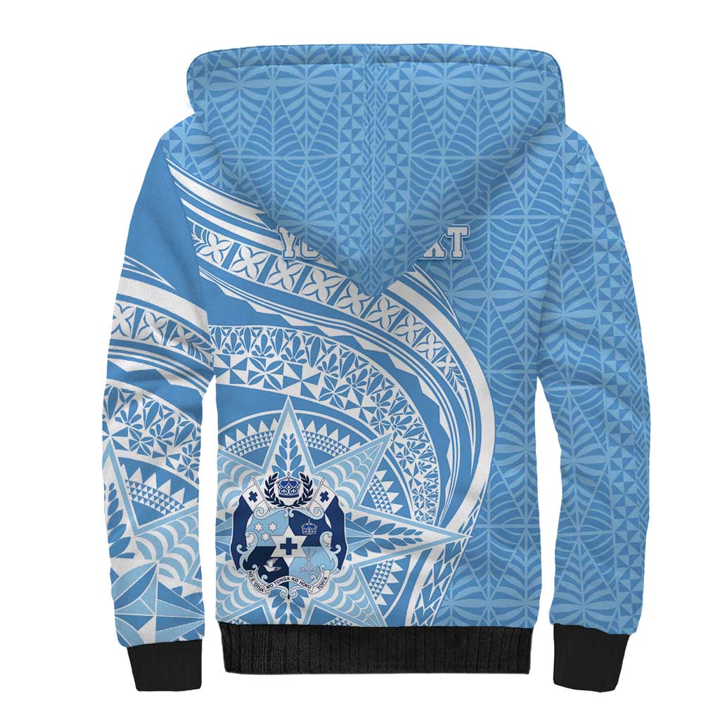 Tonga Apifo'ou Kolisi Personalized Sherpa Hoodie Ngatu Tokelaufeletoa Motifs