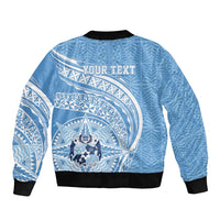 Tonga Apifo'ou Kolisi Personalized Sleeve Zip Bomber Jacket Ngatu Tokelaufeletoa Motifs