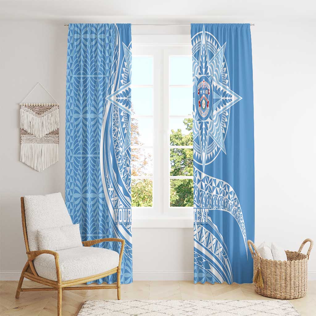 Tonga Apifo'ou Kolisi Personalized Window Curtain Ngatu Tokelaufeletoa Motifs