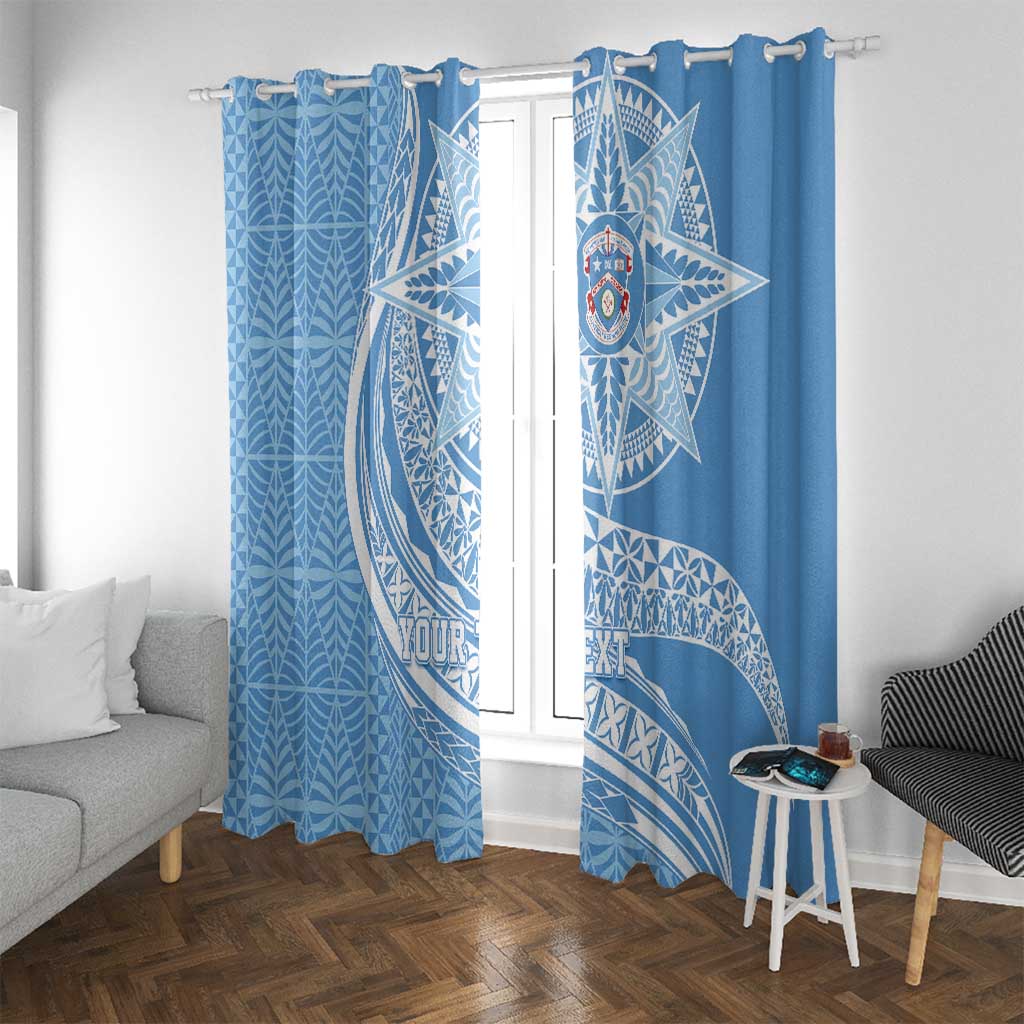 Tonga Apifo'ou Kolisi Personalized Window Curtain Ngatu Tokelaufeletoa Motifs