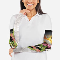 Hawaii Mokihana Mix Pikake Leis Mahalo 'Olelo Arm Sleeves Black LT7 - Polynesian Pride