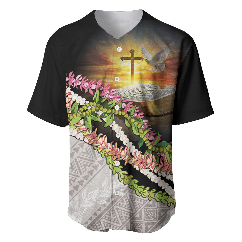 Hawaii Mokihana Mix Pikake Leis Mahalo 'Olelo Baseball Jersey Black LT7 Black - Polynesian Pride