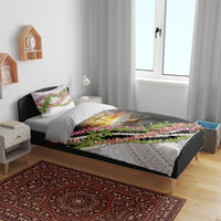 Hawaii Mokihana Mix Pikake Leis Mahalo 'Olelo Bedding Set Black LT7 - Polynesian Pride