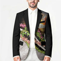 Hawaii Mokihana Mix Pikake Leis Mahalo 'Olelo Blazer Black LT7 - Polynesian Pride