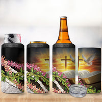 Hawaii Mokihana Mix Pikake Leis Mahalo 'Olelo 4 in 1 Can Cooler Tumbler Black LT7 - Polynesian Pride