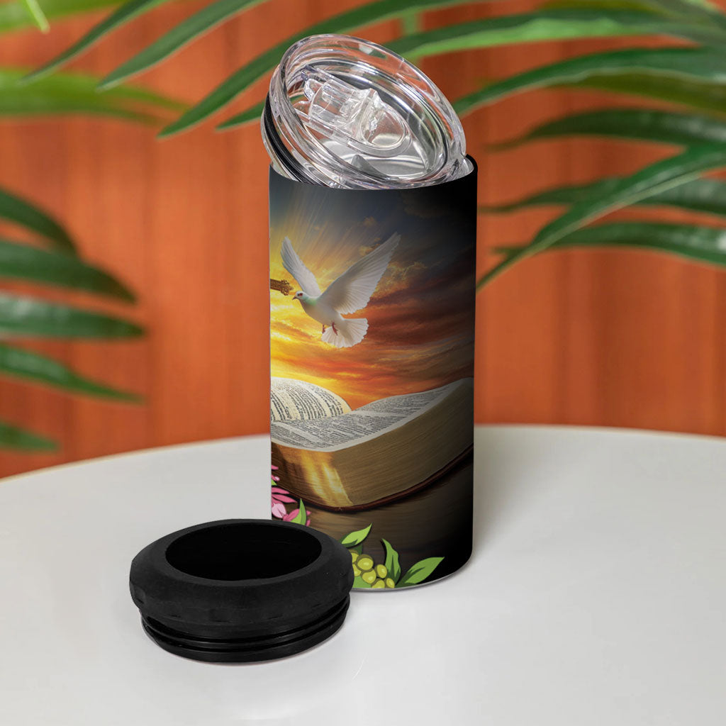 Hawaii Mokihana Mix Pikake Leis Mahalo 'Olelo 4 in 1 Can Cooler Tumbler Black LT7 - Polynesian Pride
