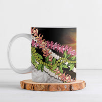 Hawaii Mokihana Mix Pikake Leis Mahalo 'Olelo Ceramic Mug Black LT7 Black - Polynesian Pride