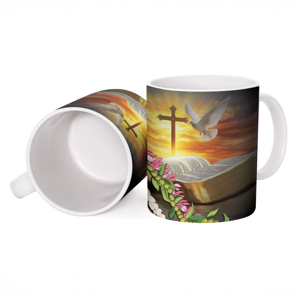 Hawaii Mokihana Mix Pikake Leis Mahalo 'Olelo Ceramic Mug Black LT7 - Polynesian Pride
