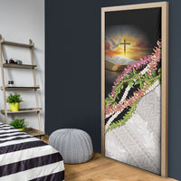 Hawaii Mokihana Mix Pikake Leis Mahalo 'Olelo Door Cover Black LT7 - Polynesian Pride