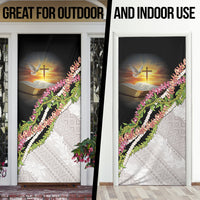 Hawaii Mokihana Mix Pikake Leis Mahalo 'Olelo Door Cover Black LT7 - Polynesian Pride