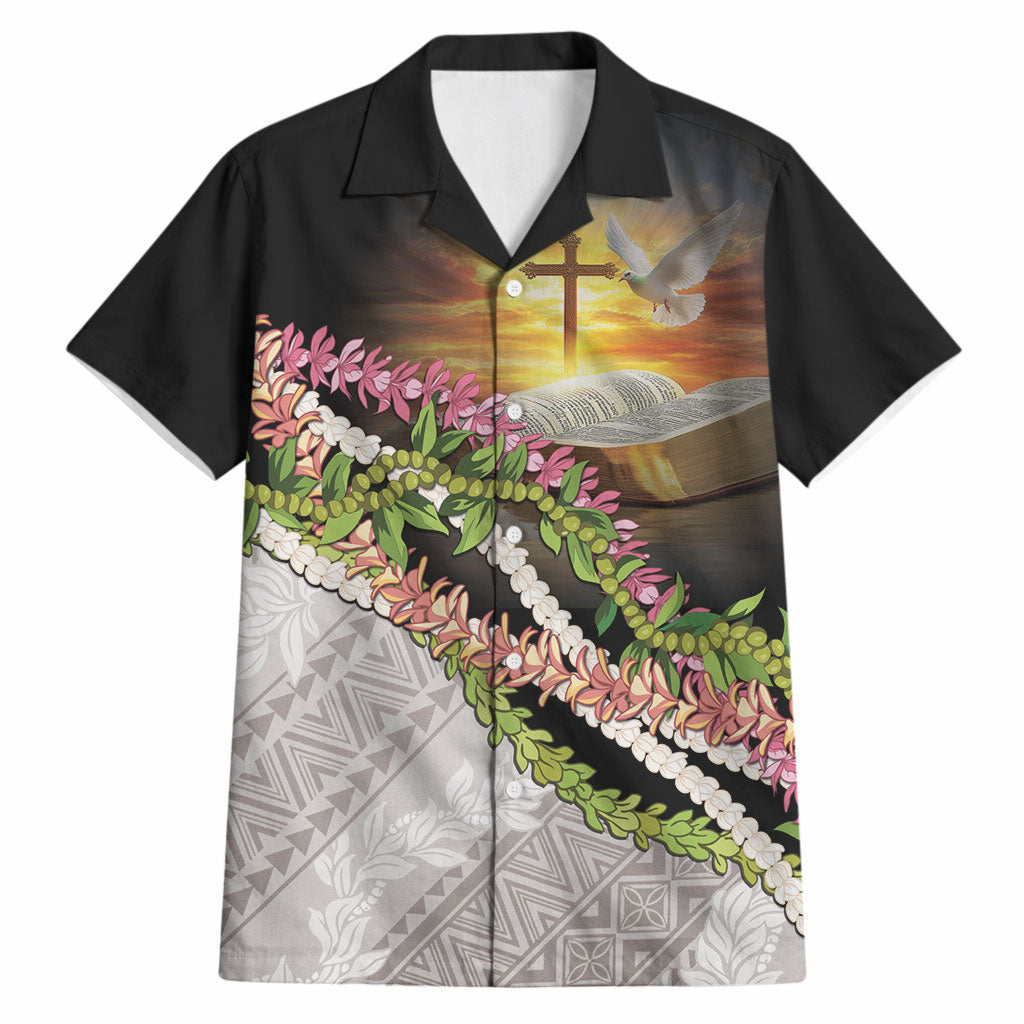 Hawaii Mokihana Mix Pikake Leis Mahalo 'Olelo Hawaiian Shirt Black LT7 Black - Polynesian Pride