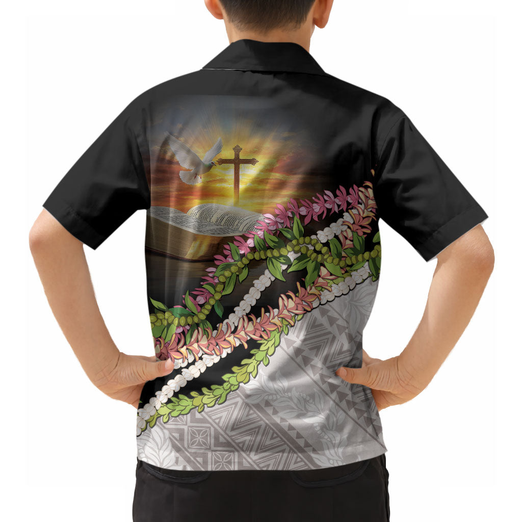 Hawaii Mokihana Mix Pikake Leis Mahalo 'Olelo Hawaiian Shirt Black LT7 - Polynesian Pride