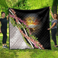 Hawaii Mokihana Mix Pikake Leis Mahalo 'Olelo Quilt Black LT7 - Polynesian Pride