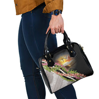 Hawaii Mokihana Mix Pikake Leis Mahalo 'Olelo Shoulder Handbag Black LT7 - Polynesian Pride