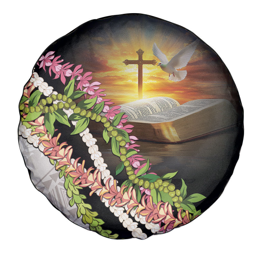 Hawaii Mokihana Mix Pikake Leis Mahalo 'Olelo Spare Tire Cover Black LT7 - Polynesian Pride