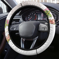 Hawaii Mokihana Mix Pikake Leis Mahalo 'Olelo Steering Wheel Cover Black LT7 - Polynesian Pride