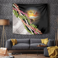Hawaii Mokihana Mix Pikake Leis Mahalo 'Olelo Tapestry Black LT7 Black - Polynesian Pride