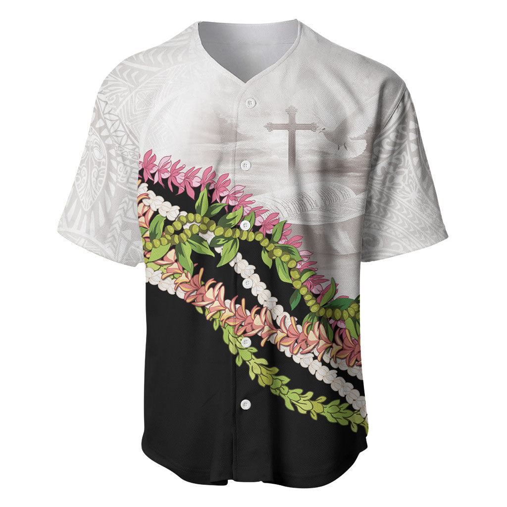 Hawaii Mokihana Mix Pikake Leis Mahalo 'Olelo Baseball Jersey White Tapa LT7 White - Polynesian Pride