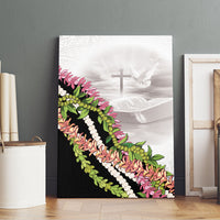 Hawaii Mokihana Mix Pikake Leis Mahalo 'Olelo Canvas Wall Art White Tapa LT7 - Polynesian Pride