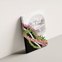 Hawaii Mokihana Mix Pikake Leis Mahalo 'Olelo Canvas Wall Art White Tapa LT7 - Polynesian Pride