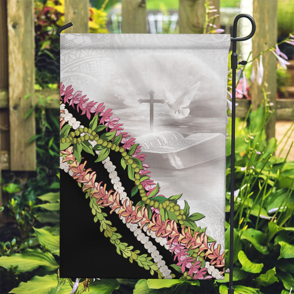 Hawaii Mokihana Mix Pikake Leis Mahalo 'Olelo Garden Flag White Tapa LT7 Garden Flag White - Polynesian Pride
