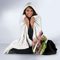 Hawaii Mokihana Mix Pikake Leis Mahalo 'Olelo Hooded Blanket White Tapa LT7 - Polynesian Pride