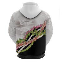 Hawaii Mokihana Mix Pikake Leis Mahalo 'Olelo Hoodie White Tapa LT7 - Polynesian Pride