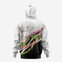 Hawaii Mokihana Mix Pikake Leis Mahalo 'Olelo Hoodie White Tapa LT7 - Polynesian Pride