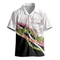 Hawaii Mokihana Mix Pikake Leis Mahalo 'Olelo Kid Hawaiian Shirt White Tapa LT7 - Polynesian Pride