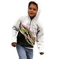 Hawaii Mokihana Mix Pikake Leis Mahalo 'Olelo Kid Hoodie White Tapa LT7 - Polynesian Pride