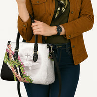 Hawaii Mokihana Mix Pikake Leis Mahalo 'Olelo Leather Bag White Tapa LT7 - Polynesian Pride