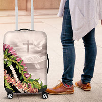 Hawaii Mokihana Mix Pikake Leis Mahalo 'Olelo Luggage Cover White Tapa LT7 White - Polynesian Pride
