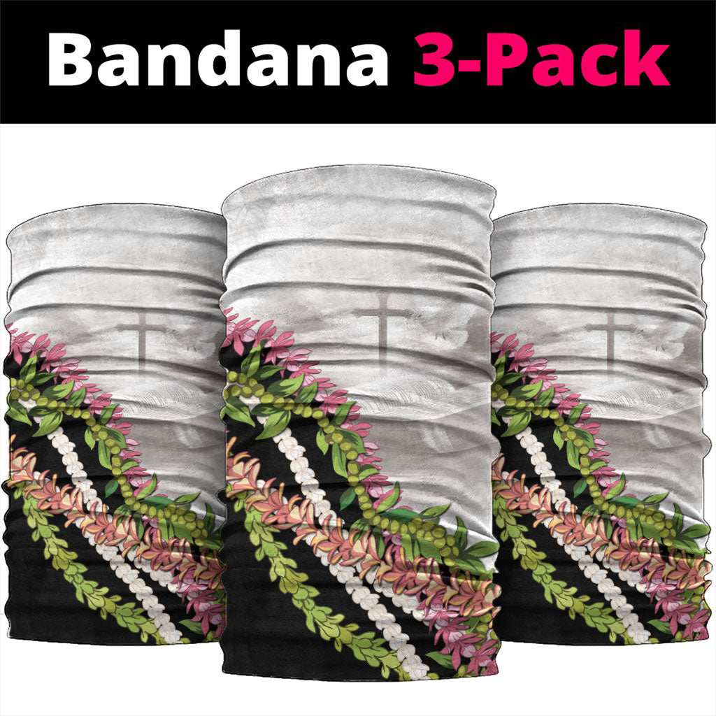 Hawaii Mokihana Mix Pikake Leis Mahalo 'Olelo Neck Gaiter White Tapa LT7 package One Size: 25*50cm White - Polynesian Pride