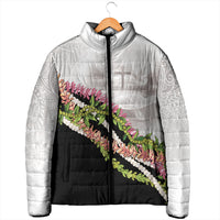 Hawaii Mokihana Mix Pikake Leis Mahalo 'Olelo Padded Jacket White Tapa LT7 - Polynesian Pride