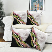 Hawaii Mokihana Mix Pikake Leis Mahalo 'Olelo Pillow Cover White Tapa LT7 - Polynesian Pride