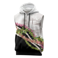 Hawaii Mokihana Mix Pikake Leis Mahalo 'Olelo Sleeveless Hoodie White Tapa LT7 White - Polynesian Pride