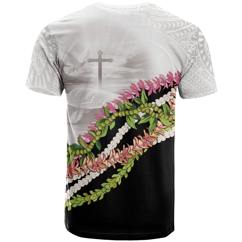 Hawaii Mokihana Mix Pikake Leis Mahalo 'Olelo T Shirt White Tapa LT7 - Polynesian Pride