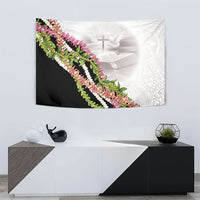 Hawaii Mokihana Mix Pikake Leis Mahalo 'Olelo Tapestry White Tapa LT7 - Polynesian Pride