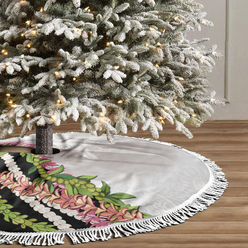 Hawaii Mokihana Mix Pikake Leis Mahalo 'Olelo Tree Skirt White Tapa