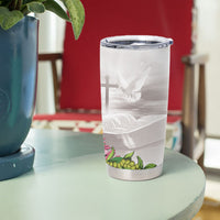 Hawaii Mokihana Mix Pikake Leis Mahalo 'Olelo Tumbler Cup White Tapa LT7 - Polynesian Pride