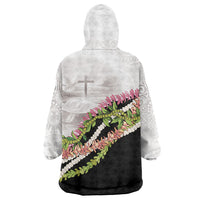 Hawaii Mokihana Mix Pikake Leis Mahalo 'Olelo Wearable Blanket Hoodie White Tapa LT7 - Polynesian Pride