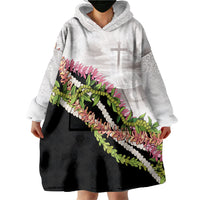Hawaii Mokihana Mix Pikake Leis Mahalo 'Olelo Wearable Blanket Hoodie White Tapa LT7 - Polynesian Pride
