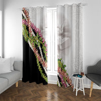 Hawaii Mokihana Mix Pikake Leis Mahalo 'Olelo Window Curtain White Tapa LT7 With Grommets White - Polynesian Pride
