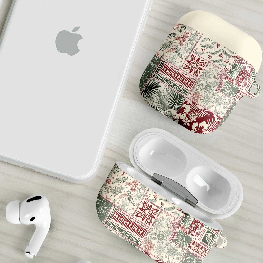 Aloha Hawaii Pastel Christmas Patchwork AirPods Case Classic Style - Polynesian Pride