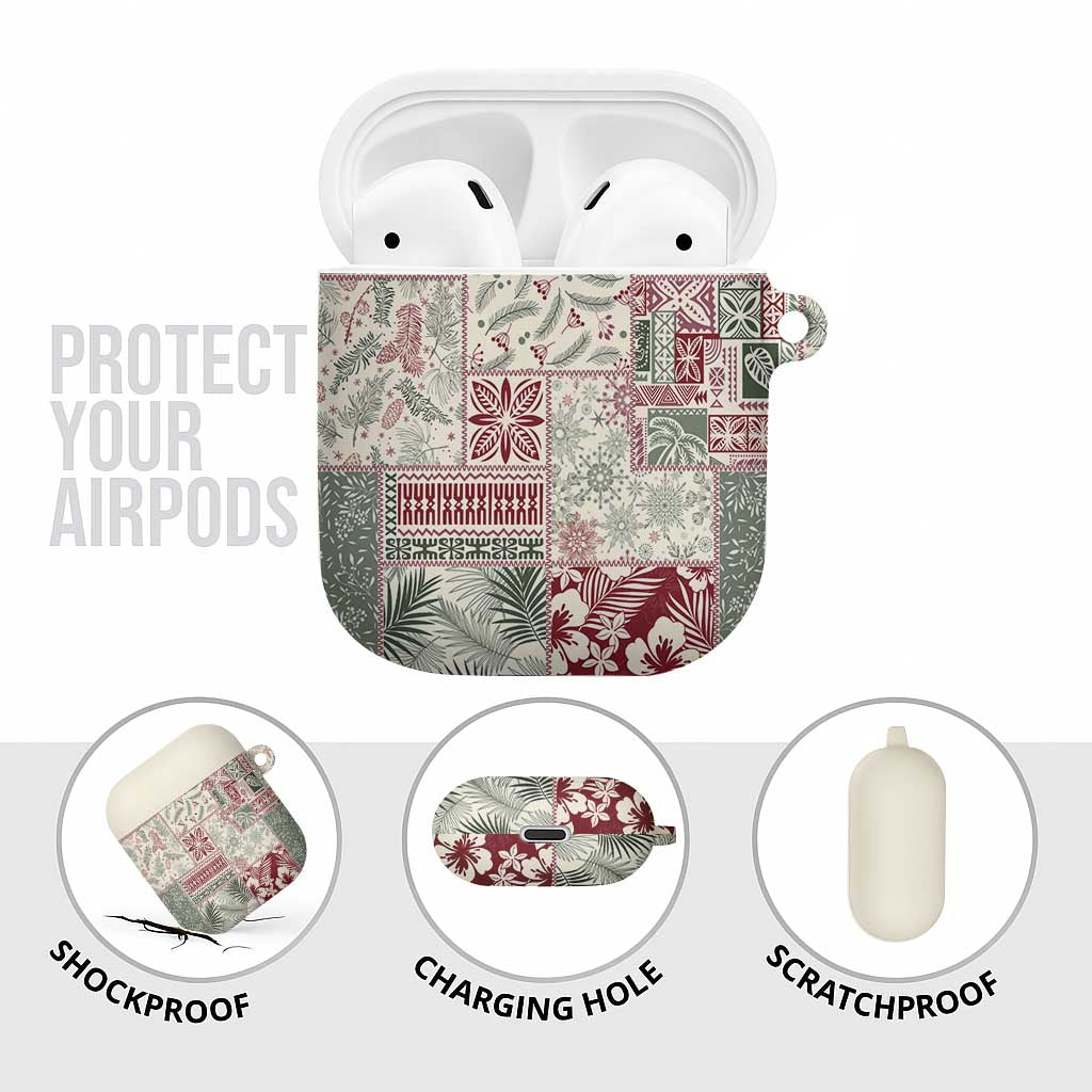 Aloha Hawaii Pastel Christmas Patchwork AirPods Case Classic Style - Polynesian Pride