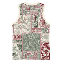 Aloha Hawaii Pastel Christmas Patchwork Basketball Jersey Classic Style - Polynesian Pride