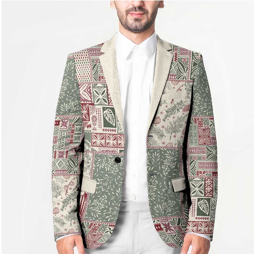 Aloha Hawaii Pastel Christmas Patchwork Blazer Classic Style - Polynesian Pride